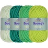 image:imageJubileeYarn Spongy Dish Yarn  50gSkein Chunky Nylon Dishcloth  Black  4 SkeinsShades of Green