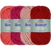 image:imageJubileeYarn Spongy Dish Yarn  50gSkein Chunky Nylon Dishcloth  Black  4 SkeinsShades of Red
