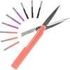 image:imageJubileeYarn TSA Compliant PenStyle Portable Travel Scissors  Living Coral Charcoal amp Purple  3 Scissors EachPurple  Living Coral   Charcoal