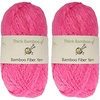 image:imageJubileeYarn Thick and Thin Yarn  100gSkein Bamboo Rayon Chunky  Pretty in Pink  2 SkeinsPretty In Pink