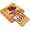 image:imageSarolta Homewares Bamboo Cheese amp Sushi Cutting Board and Platter with Brushed Stainless Steel Cutlery Set  Single SetNatural