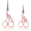 image:imageStork Bird Rounded Safety Tip Embroidery Craft Stainless Steel Crane Scissors  Red  2 PairsPink