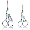 image:imageStork Bird Rounded Safety Tip Embroidery Craft Stainless Steel Crane Scissors  Red  2 PairsPurple