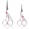 image:imageStork Bird Rounded Safety Tip Embroidery Craft Stainless Steel Crane Scissors  Red  2 PairsWhite