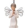 image:imageWillow Tree Angel of Prayer Ornament Sculpted HandPainted Figure  Kneeling Angel With Hands in Prayer Cream Dress and Wire Wings Gift of Faith Cast from a Susan Lordi Original Carving