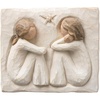 image:imageWillow Tree Friendship Forever True Forever Friends an Expression of Friendship and Sisterhood in Carved BasRelief Sculpted HandPainted Plaque  Sentiment on Enclosure Card Keyhole Hanger for Wall Display Cast from a Susan Lordi Original CarvingNatural
