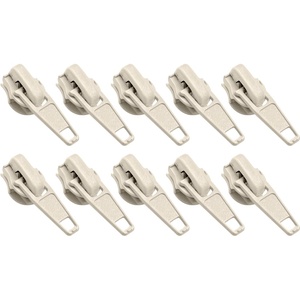 image:image10pcs 5 Metal Zipper Slider Pulls for Coil Teeth  SilverBeige