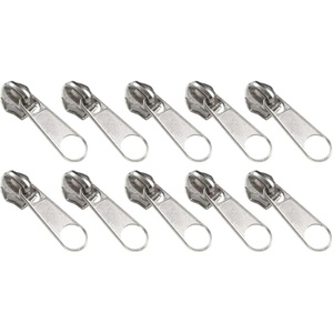 image:image10pcs 5 Metal Zipper Slider Pulls for Coil Teeth  SilverSilver
