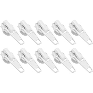 image:image10pcs 5 Metal Zipper Slider Pulls for Coil Teeth  SilverWhite