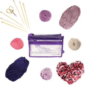 image:image12pc DIY Yarn Knitting Kit Set Tote for Beginners  477 Yards of Yarn Purple