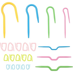 image:image22 Piece Crochet and Knitting Tools Accessories Kit  Plastic Cable Needle Stitch Holders and Locking Ring Stitch Markers22 Piece Set