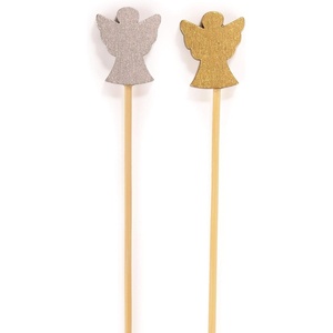 image:imageBambooMN  Angel Holiday Bamboo Picks Skewers for Desserts Appetizers Drinks  39 10cm  Gold Silver  100pcs300