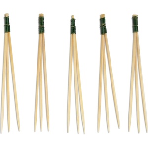 image:imageBambooMN  Bamboo Trident Picks  Brown Wire  for CateBrown Events Holidays Restaurants or Party Supplies  35  1000 PiecesGreen Wire