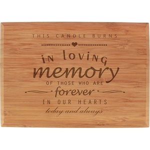 image:imageBambooMN  Custom Laser Engraved Memorial Plaque  79 x 55 x 075  Laurel WreathBurning Candle