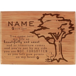 image:imageBambooMN  Custom Laser Engraved Memorial Plaque  79 x 55 x 075  Laurel WreathTree Memorial