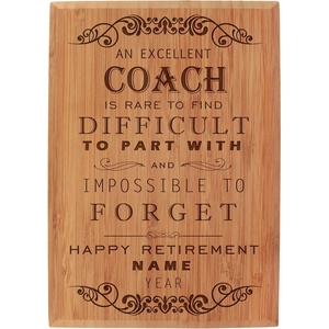 image:imageBambooMN  Custom Laser Engraved Retirement Plaque  79 x 55 x 075  Years of EmploymentCoach