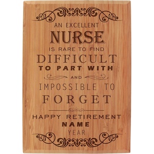 image:imageBambooMN  Custom Laser Engraved Retirement Plaque  79 x 55 x 075  Years of EmploymentNurse