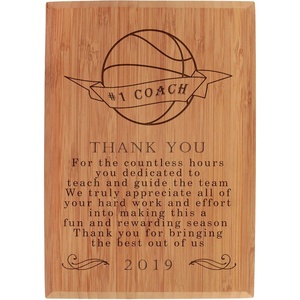 image:imageBambooMN  Laser Engraved Thank You Coach Plaque  79 x 55 x 075  FootballBasketball
