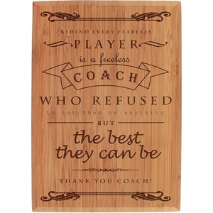 image:imageBambooMN  Laser Engraved Thank You Coach Plaque  79 x 55 x 075  FootballFearless