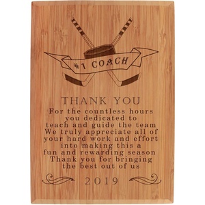 image:imageBambooMN  Laser Engraved Thank You Coach Plaque  79 x 55 x 075  FootballHockey