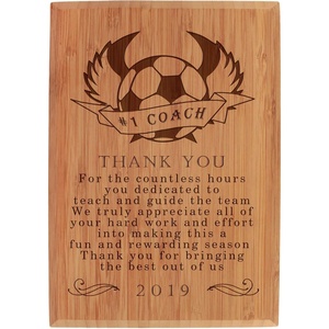 image:imageBambooMN  Laser Engraved Thank You Coach Plaque  79 x 55 x 075  FootballSoccer