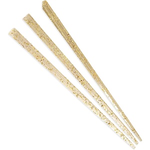 image:imageBambooMN  Triangular Prism Plastic Fruit Appetizer Cocktail Pick 35 9cm  Clear  300 PiecesGold Glitter