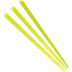 image:imageBambooMN  Triangular Prism Plastic Fruit Appetizer Cocktail Pick 35 9cm  Clear  300 PiecesLime Green