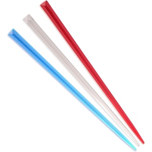 image:imageBambooMN  Triangular Prism Plastic Fruit Appetizer Cocktail Pick 35 9cm  Clear  300 PiecesRed  Clear  Blue