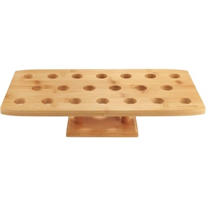 image:imageBambooMN 10 Inch Natural Bamboo Crescent Food Cone Display Tamaki Stand for Restaurants Catered Events Party or Buffets Holds up to 5 Cones  3 PiecesWide Oblong
