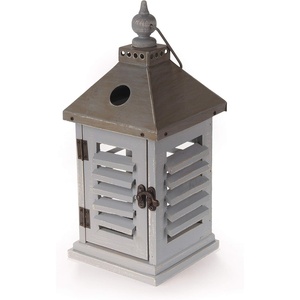 image:imageBambooMN 15 Decorative Wooden Farmhouse Lanterns  Large Rustic Lantern Candle Holders for Outdoor and Home  Brushed SageBrushed Blue