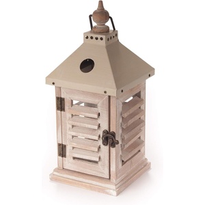 image:imageBambooMN 15 Decorative Wooden Farmhouse Lanterns  Large Rustic Lantern Candle Holders for Outdoor and Home  Brushed SageBrushed Eggshell