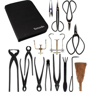 image:imageBambooMN 15 Piece Bonsai Master Tools Set with Case Shears Concave Cutter Knob Cutter Wire Cutter Bonsai Trimming Branch Bending Beginner Friendly  1 Set15Piece Bonsai Set