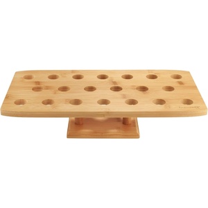 image:imageBambooMN 163 Inch Natural Bamboo Wide Oblong Food Cone Display Tamaki Stand for Restaurants Catered Events Party or Buffets Holds up to 20 Cones 3 PiecesWide Oblong