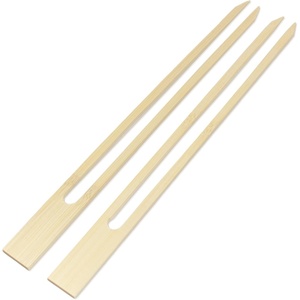 image:imageBambooMN 18mm Wide Bamboo Double Prong Fondue Sticks Barbecue Grilling Kabob Skewers 95 Long 100 Pieces1000