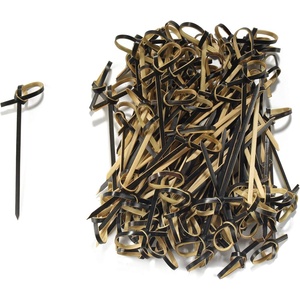 image:imageBambooMN 35 Bamboo Black Knotted Knot Skewers Picks for Cocktails and Hors Doeuvres Party Supplies 1000 PiecesBlack