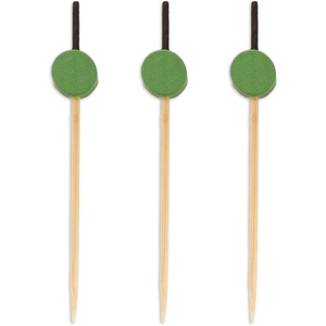 image:imageBambooMN 35 Decorative Green Bead Bamboo Appetizer and Hors DOeuvre Skewer Picks  300 Pieces27 Green Circle