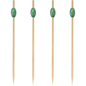 image:imageBambooMN 35 Decorative Green Bead Bamboo Appetizer and Hors DOeuvre Skewer Picks  300 Pieces35 Green Bead