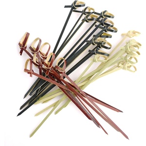 image:imageBambooMN 39 Bamboo Knotted Cocktails Hors Doeurves Sandwich Skewer Picks for Catered Events Holidays Restaurants or Buffet Party Supplies 3 Colors 300 Pieces71Inch