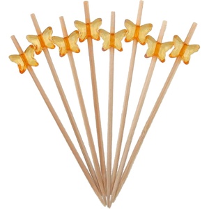 image:imageBambooMN 39 Decorative Acrylic Butterfly Bamboo Cocktail Fruit Sandwich Picks Skewers for Catered Events Holiday Restaurants or Buffets Party Supplies 300 PiecesOrange