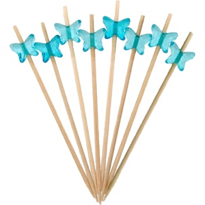 image:imageBambooMN 39 Decorative Acrylic Butterfly Bamboo Cocktail Fruit Sandwich Picks Skewers for Catered Events Holiday Restaurants or Buffets Party Supplies 300 PiecesLight Blue