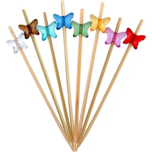 image:imageBambooMN 39 Decorative Acrylic Butterfly Bamboo Cocktail Fruit Sandwich Picks Skewers for Catered Events Holiday Restaurants or Buffets Party Supplies 300 PiecesAssorted 8 Colors
