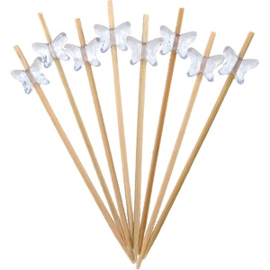 image:imageBambooMN 39 Decorative Acrylic Butterfly Bamboo Cocktail Fruit Sandwich Picks Skewers for Catered Events Holiday Restaurants or Buffets Party Supplies 300 PiecesClear
