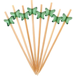 image:imageBambooMN 39 Decorative Acrylic Butterfly Bamboo Cocktail Fruit Sandwich Picks Skewers for Catered Events Holiday Restaurants or Buffets Party Supplies 300 PiecesGreen