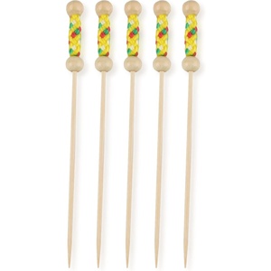 image:imageBambooMN 39 Decorative Bamboo Bright Yellow Braided String Cocktail Fruit Sandwich Picks Skewers for Catered Events Holidays Restaurants or Buffets Party Supplies 1000 PiecesYellow