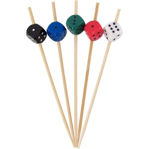 image:imageBambooMN 39 Decorative Dice Party End Bamboo Cocktail Fruit Sandwich Picks Skewers for Catered Events Holidays Restaurants or Buffets Party Supplies Assortment 100 PiecesAssorted