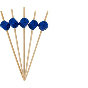 image:imageBambooMN 39 Decorative Dice Party End Bamboo Cocktail Fruit Sandwich Picks Skewers for Catered Events Holidays Restaurants or Buffets Party Supplies Assortment 100 PiecesBlue