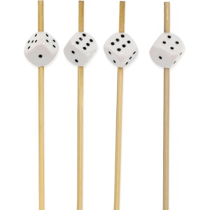 image:imageBambooMN 39 Decorative Dice Party End Bamboo Cocktail Fruit Sandwich Picks Skewers for Catered Events Holidays Restaurants or Buffets Party Supplies Assortment 100 PiecesWhite
