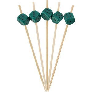 image:imageBambooMN 39 Decorative Dice Party End Bamboo Cocktail Fruit Sandwich Picks Skewers for Catered Events Holidays Restaurants or Buffets Party Supplies Assortment 100 PiecesGreen