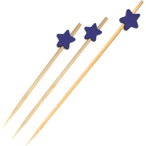 image:imageBambooMN 39 Decorative Red Star Bamboo Cocktail Fruit Sandwich Toothpicks Skewers for Catered Events Holidays Restaurants or Buffet Party Supplies 100 Pieces100