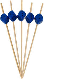 image:imageBambooMN 47 Decorative Dice Party End Bamboo Cocktail Fruit Sandwich Picks Skewers for Catered Events Holidays Restaurants or Buffets Party Supplies White 100 PiecesBlue